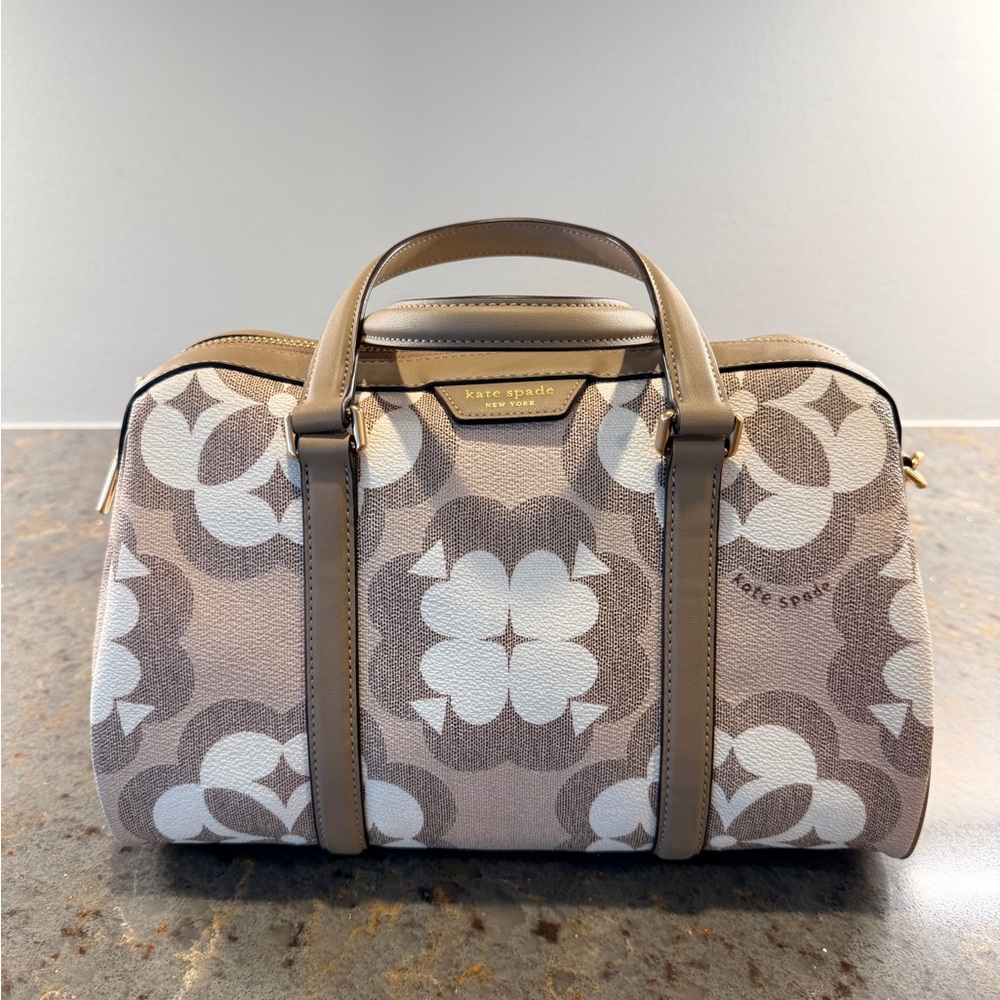 Kate Spade Flower Monogram Coated Canvas Satchel